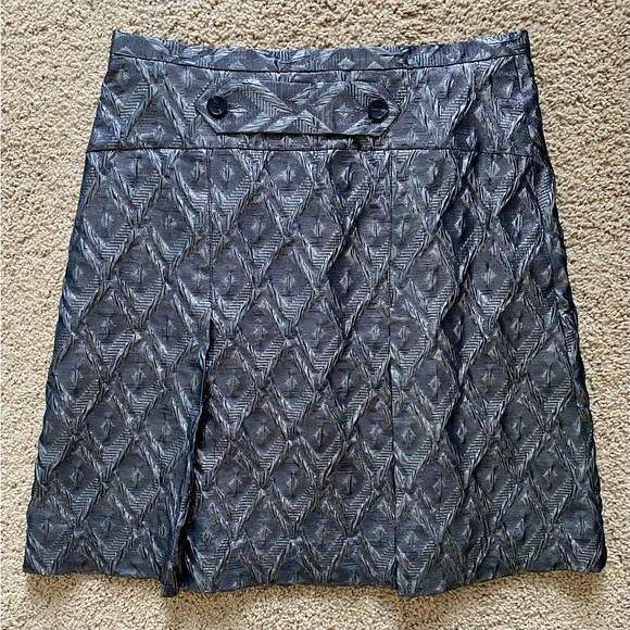 Tevrow + Chase Gun Metal Grey Textured Metallic Skirt - Picture 4 of 7